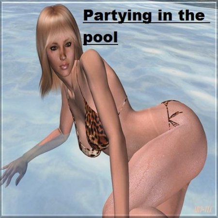 Partying in the pool /    